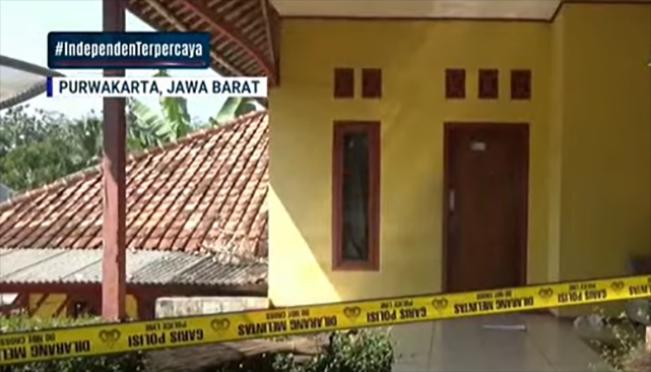 Rumah Pelaku Heryanto, TKP pembunuhan Dina Oktaviani kasir Alfamart Rest Area Tol Cipularang/Foto: tangkap layar YouTube Kompas
